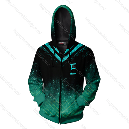 RWBY Emerald Sustrai Symbol Zip Up Hoodie   