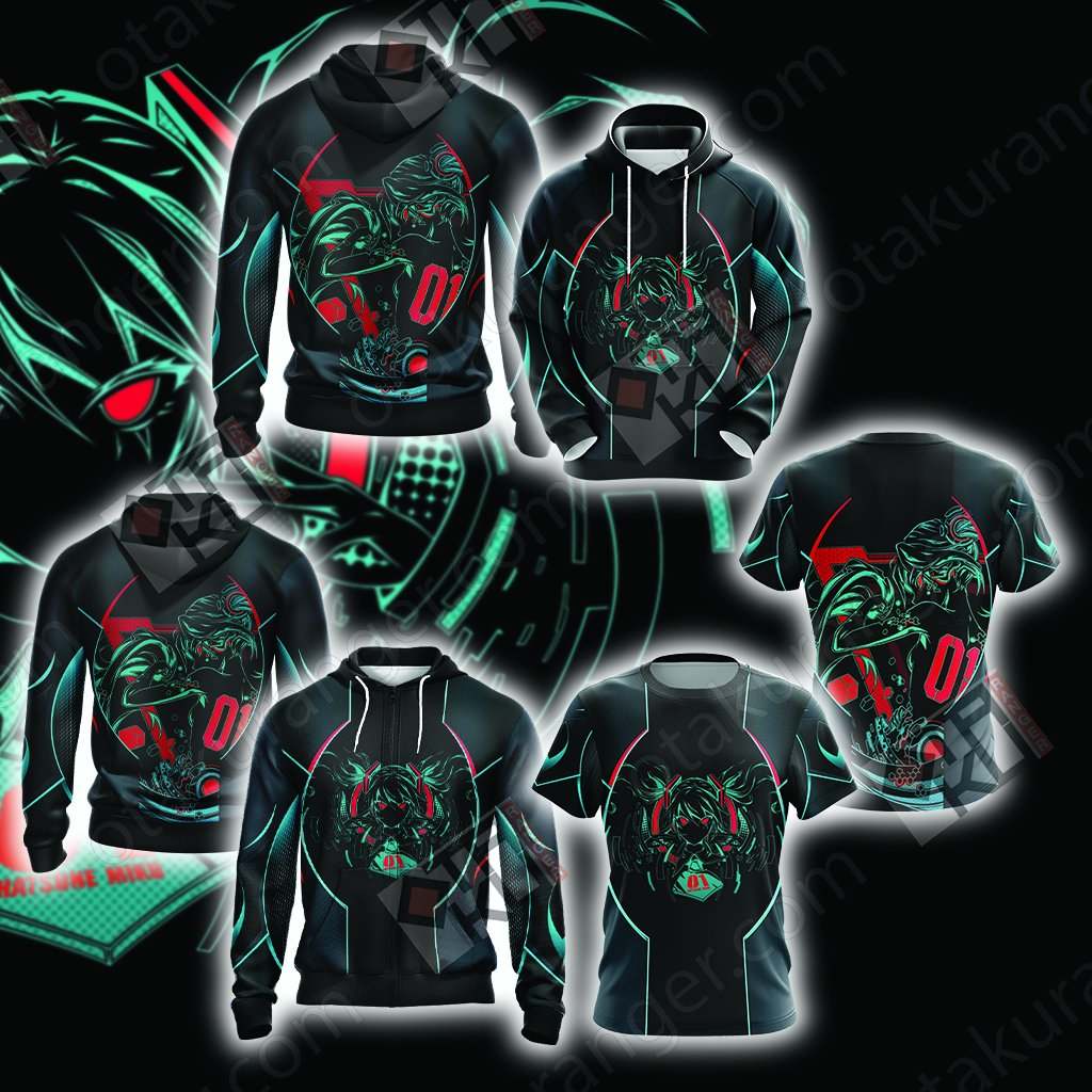 New Look Hatsune Miku Unisex 3D T-shirt   