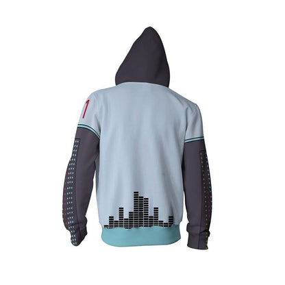Hatsune Miku Cosplay Zip Up Hoodie Jacket   
