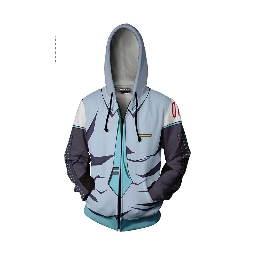 Hatsune Miku Cosplay Zip Up Hoodie Jacket   