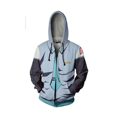 Hatsune Miku Cosplay Zip Up Hoodie Jacket   