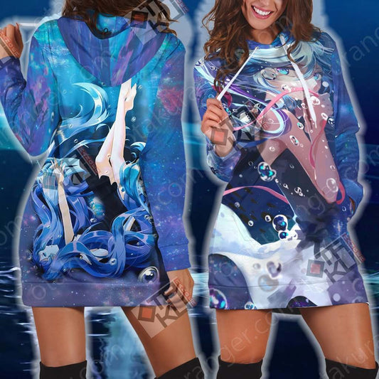 Hatsune Miku New 3D Hoodie Dress XS  