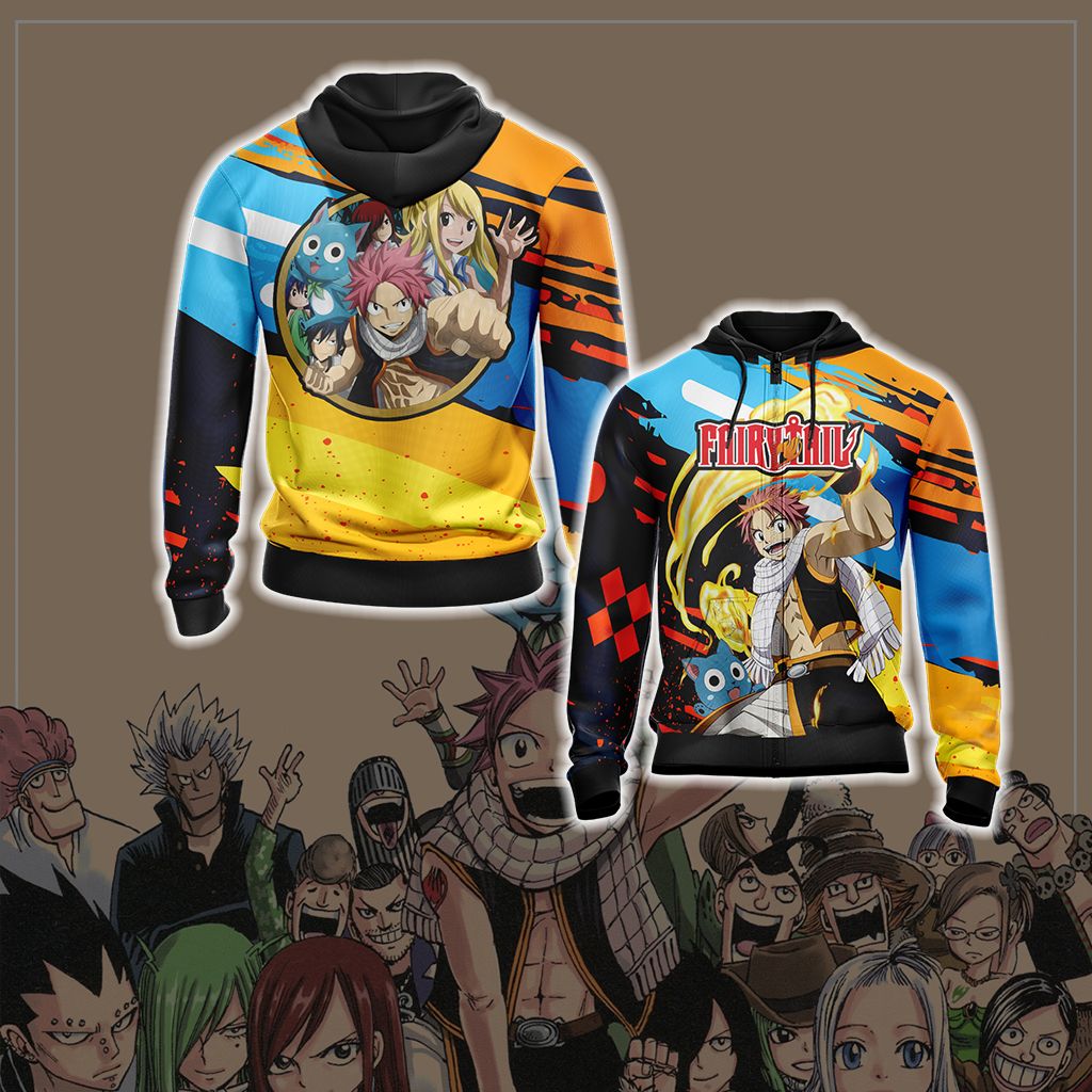 Fairy Tail New  Version Unisex 3D T-shirt Zip Hoodie XS 