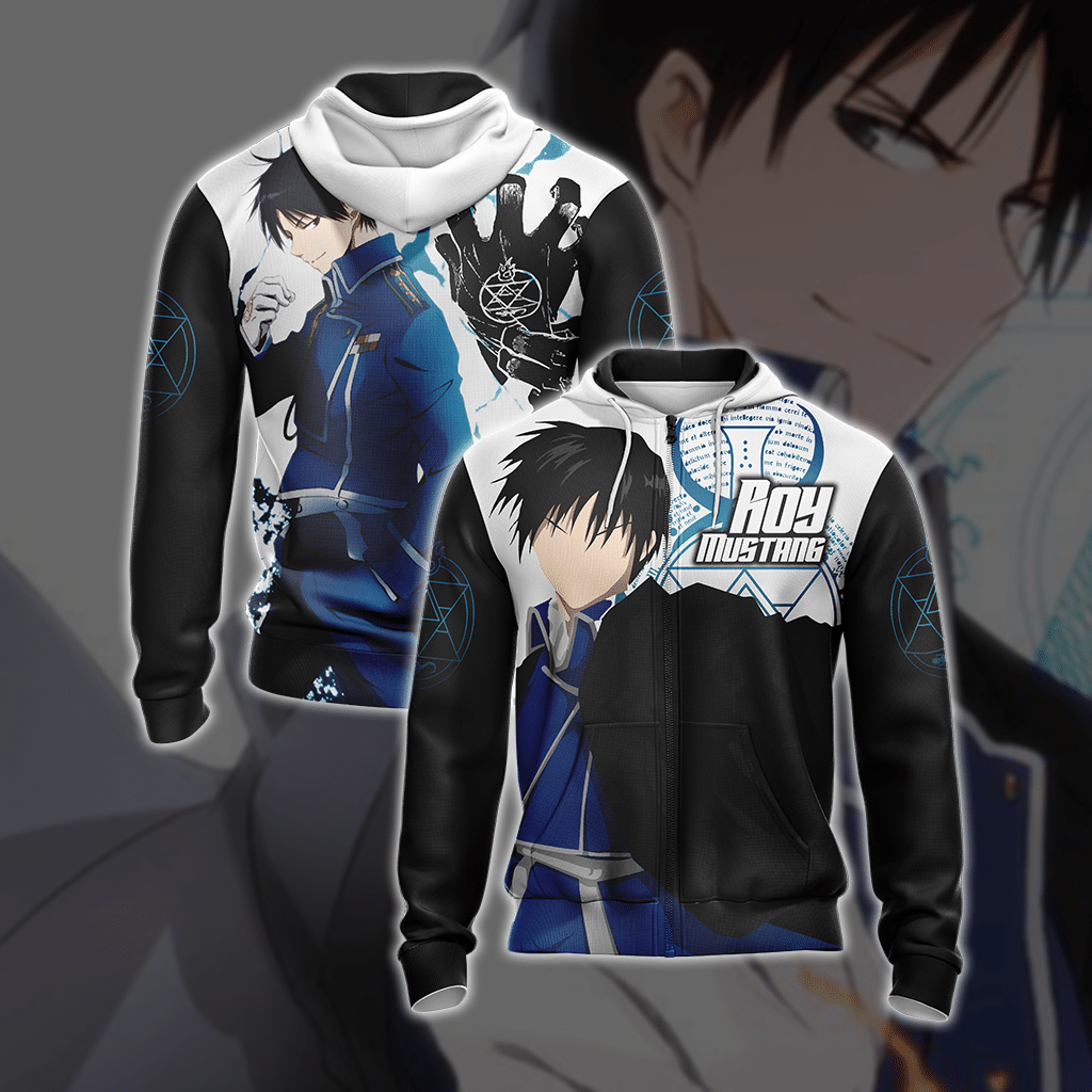 Fullmetal Alchemist - Roy Mustang New Style Unisex 3D T-shirt Zip Hoodie XS 
