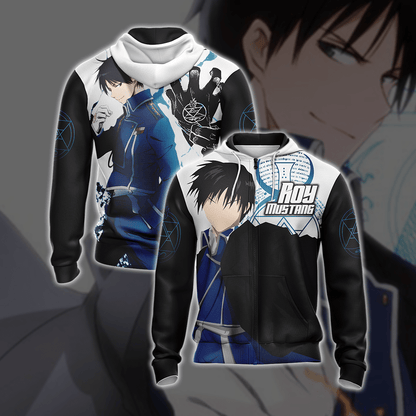 Fullmetal Alchemist - Roy Mustang New Style Unisex 3D T-shirt Zip Hoodie XS 