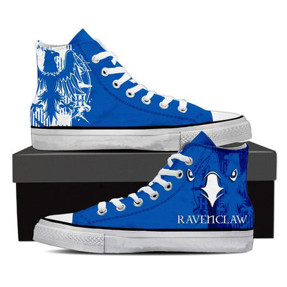 Quidditch Harry Potter Hogwarts House Gryffindor Slytherin Ravenclaw Hufflepuff High Top Shoes Ravenclaw SIZE 29