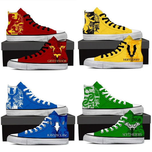 Quidditch Harry Potter Hogwarts House Gryffindor Slytherin Ravenclaw Hufflepuff High Top Shoes Gryffindor SIZE 29