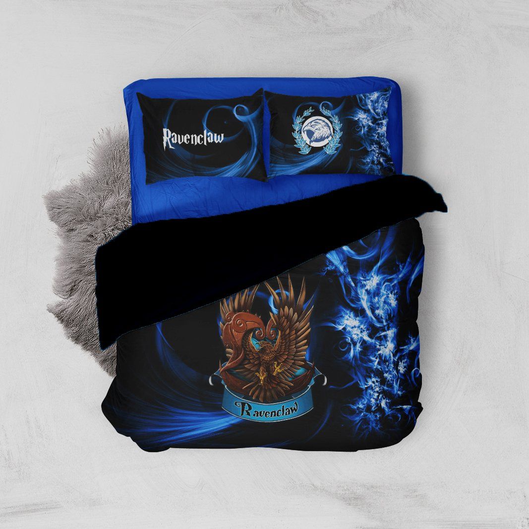 Harry Potter Hogwarts House Gryffindor Slytherin Ravenclaw Hufflepuff Bed Set Ravenclaw Twin (3PCS) 