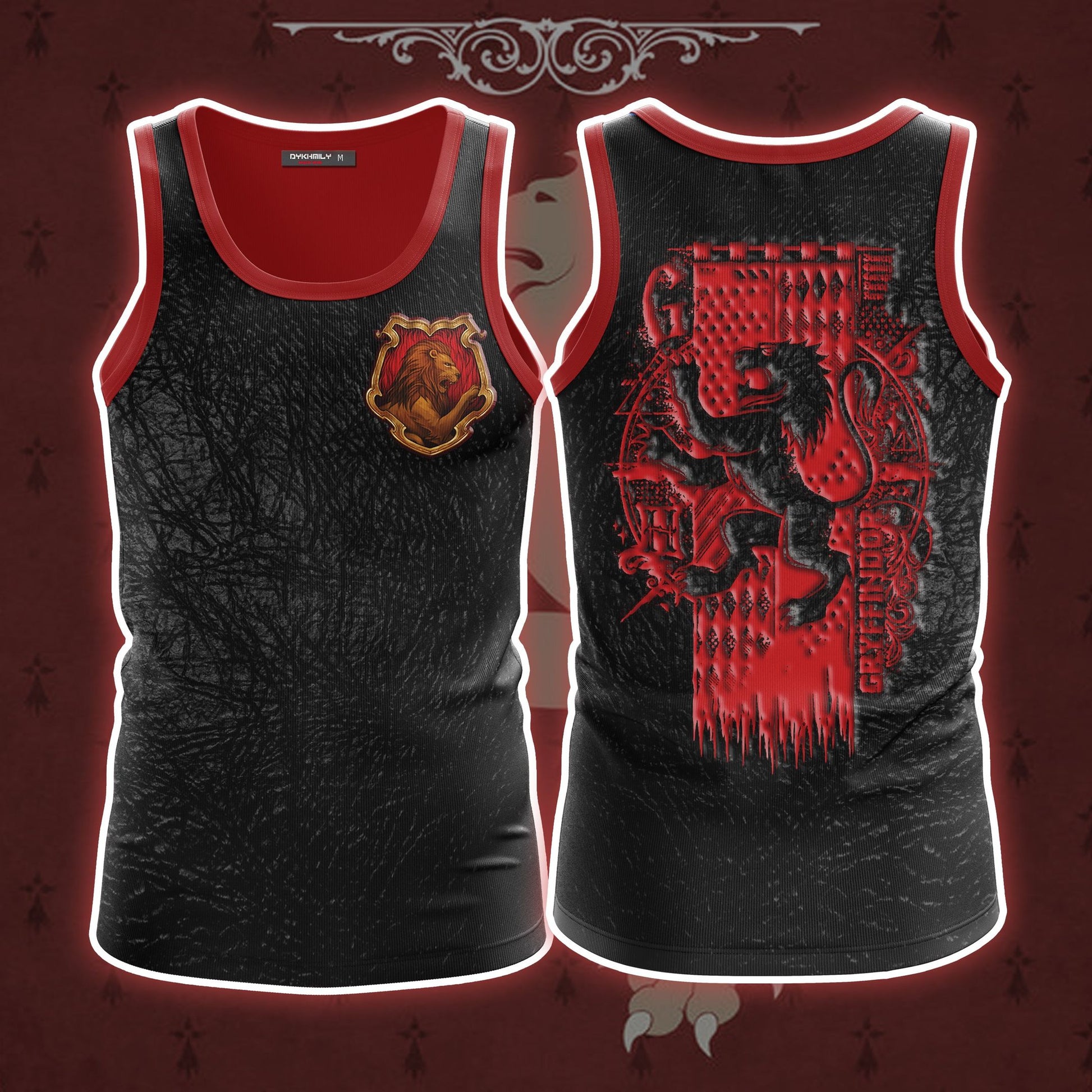 Harry Potter Hogwarts House Gryffindor Slytherin Ravenclaw Hufflepuff Unisex 3D Tank Top Gryffindor M 
