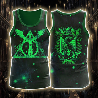Harry Potter Hogwarts House Gryffindor Slytherin Ravenclaw Hufflepuff Unisex 3D Tank Top   