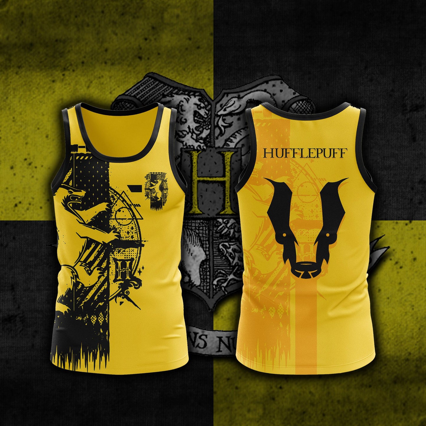 Quidditch Harry Potter Hogwarts House Gryffindor Slytherin Ravenclaw Hufflepuff Unisex 3D Tank Top Hufflepuff S 