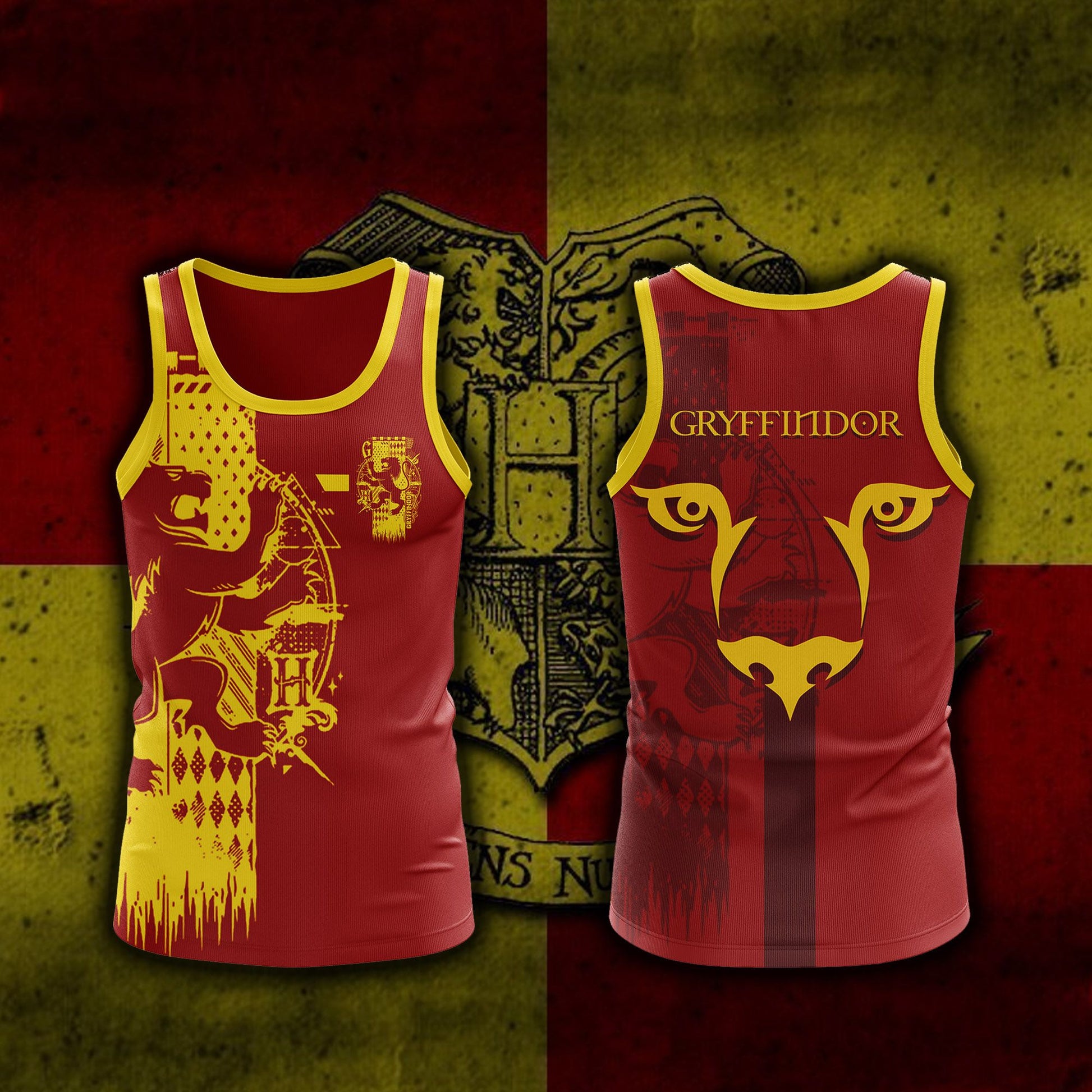 Quidditch Harry Potter Hogwarts House Gryffindor Slytherin Ravenclaw Hufflepuff Unisex 3D Tank Top Gryffindor M 