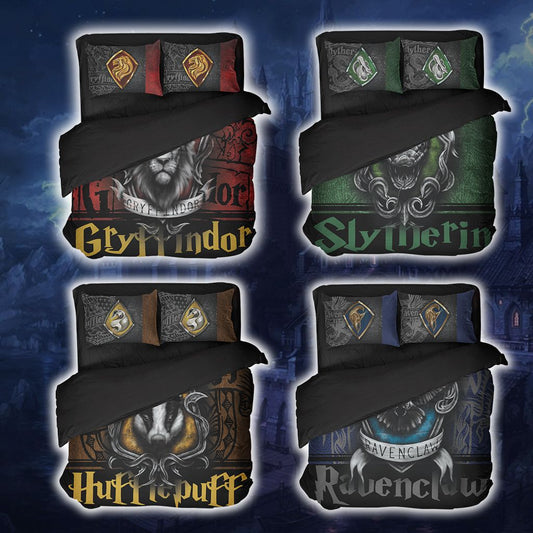 Mandala Harry Potter Hogwarts House Gryffindor Slytherin Ravenclaw Hufflepuff Bed Set Gryffindor Twin (3PCS) 