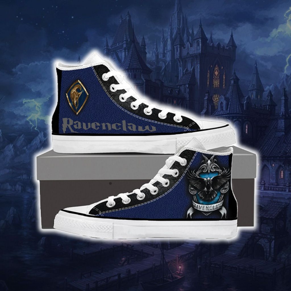 Harry Potter Hogwarts House Gryffindor Slytherin Ravenclaw Hufflepuff High Top Shoes Ravenclaw SIZE 29