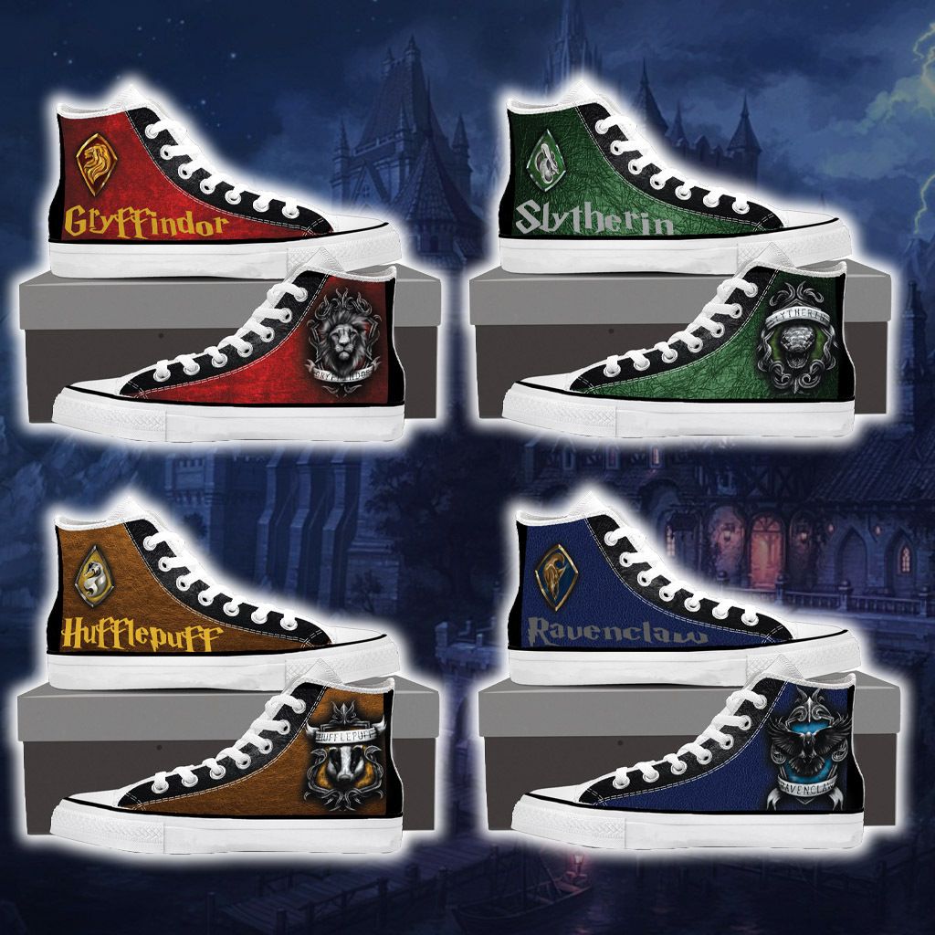 Harry Potter Hogwarts House Gryffindor Slytherin Ravenclaw Hufflepuff High Top Shoes Gryffindor SIZE 29