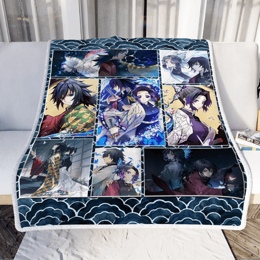 Demon Slayer Kimetsu No Yaiba: Giyu x Sinobu 3D Throw Blanket 130cm x 150cm  