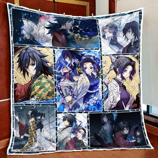 Demon Slayer Kimetsu No Yaiba: Giyu x Sinobu 3D Quilt Bed Set   
