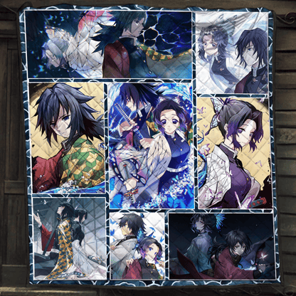 Demon Slayer Kimetsu No Yaiba: Giyu x Sinobu 3D Quilt Bed Set   