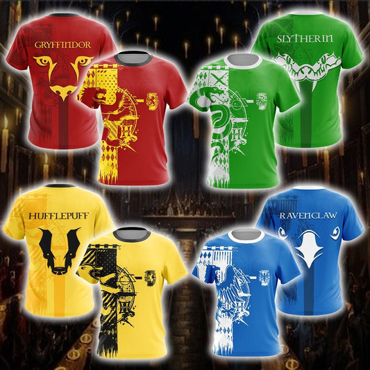 Harry Potter Hogwarts House Gryffindor Slytherin Ravenclaw Hufflepuff T-shirt Zip Hoodie Pullover Hoodie Gryffindor T-shirt S