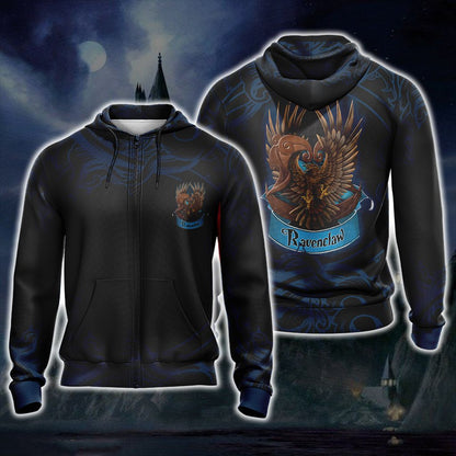 Harry Potter Hogwarts House Gryffindor Slytherin Ravenclaw Hufflepuff T-shirt Zip Hoodie Pullover Hoodie   