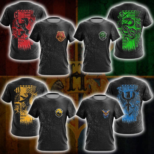 Harry Potter Hogwarts House Gryffindor Slytherin Ravenclaw Hufflepuff T-shirt Zip Hoodie Pullover Hoodie Gryffindor T-shirt S