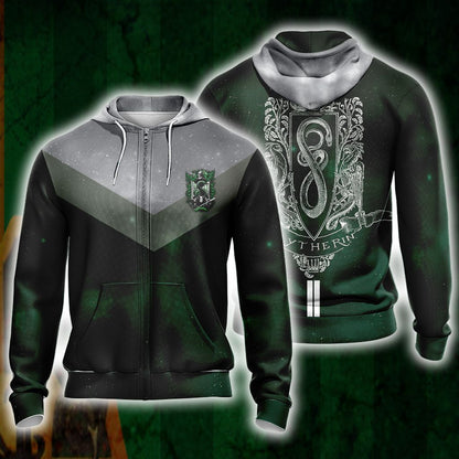Harry Potter Hogwarts House Gryffindor Slytherin Ravenclaw Hufflepuff T-shirt Zip Hoodie Pullover Hoodie   