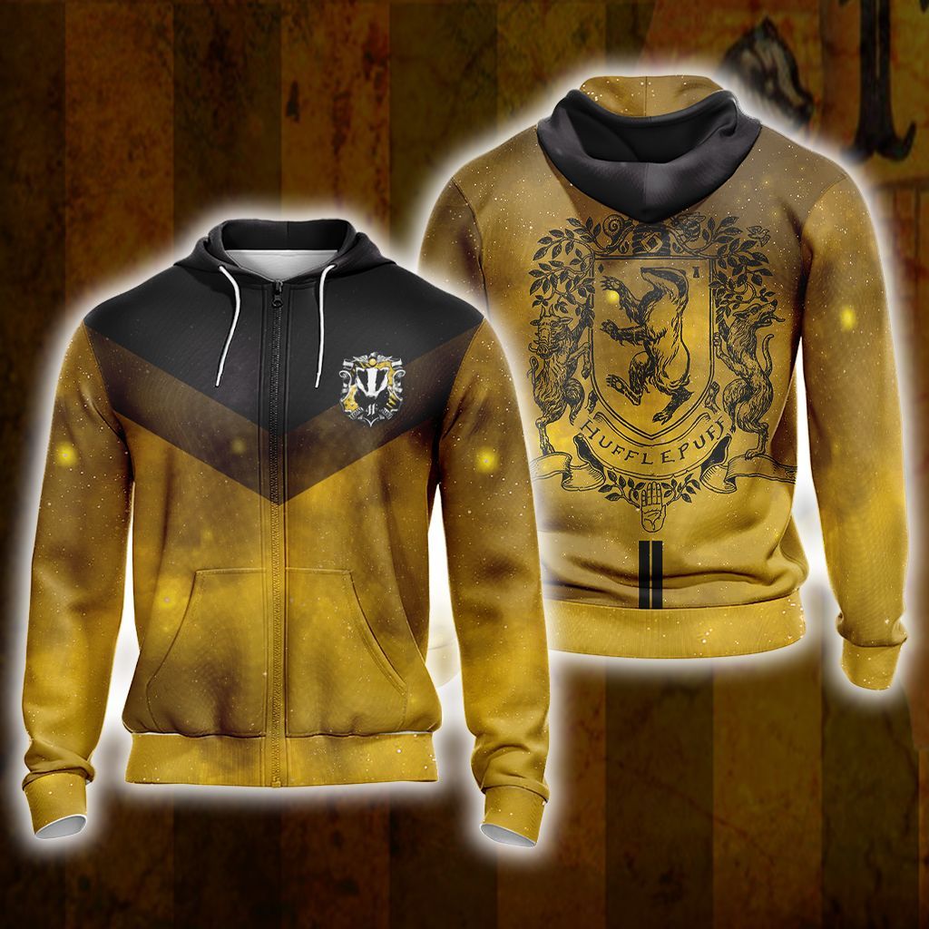 Harry Potter Hogwarts House Gryffindor Slytherin Ravenclaw Hufflepuff T-shirt Zip Hoodie Pullover Hoodie   