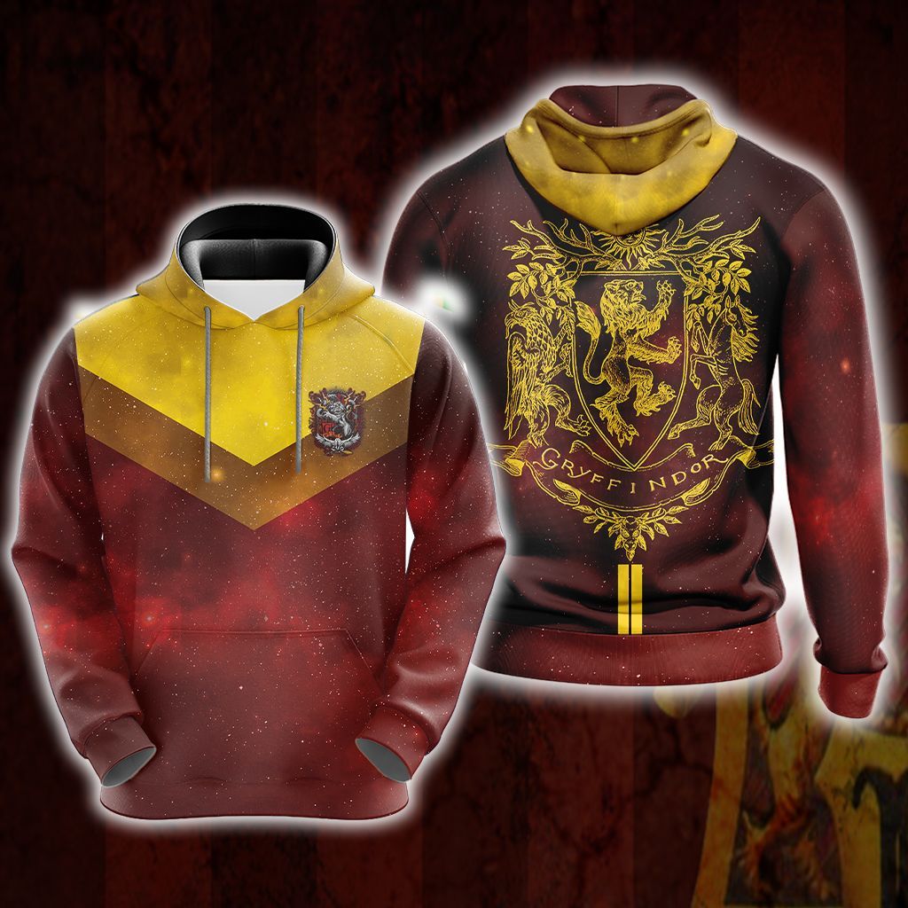 Harry Potter Hogwarts House Gryffindor Slytherin Ravenclaw Hufflepuff T-shirt Zip Hoodie Pullover Hoodie   