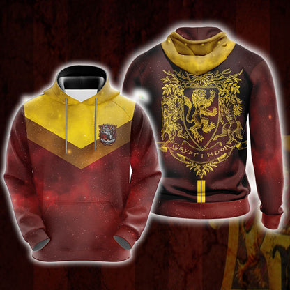 Harry Potter Hogwarts House Gryffindor Slytherin Ravenclaw Hufflepuff T-shirt Zip Hoodie Pullover Hoodie   