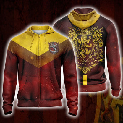 Harry Potter Hogwarts House Gryffindor Slytherin Ravenclaw Hufflepuff T-shirt Zip Hoodie Pullover Hoodie   
