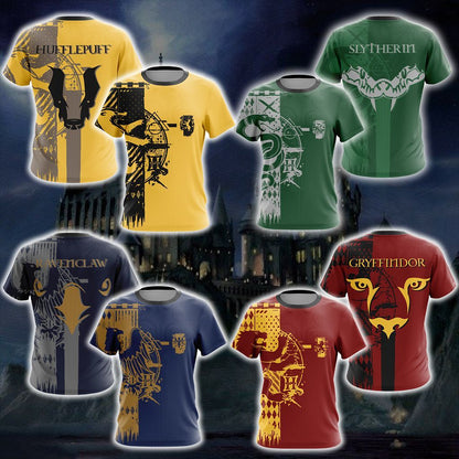 Harry Potter Hogwarts House Gryffindor Slytherin Ravenclaw Hufflepuff T-shirt Zip Hoodie Pullover Hoodie Gryffindor Zip Hoodie M