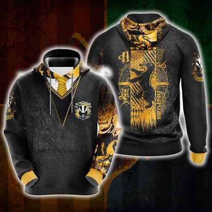 Harry Potter Hogwarts House Gryffindor Slytherin Ravenclaw Hufflepuff T-shirt Zip Hoodie Pullover Hoodie