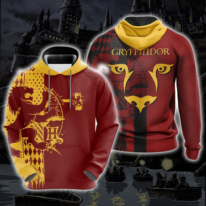 Harry Potter Hogwarts House Gryffindor Slytherin Ravenclaw Hufflepuff T-shirt Zip Hoodie Pullover Hoodie   