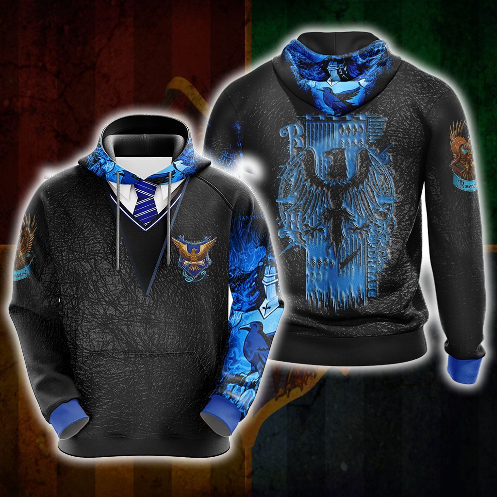 Harry Potter Hogwarts House Gryffindor Slytherin Ravenclaw Hufflepuff T-shirt Zip Hoodie Pullover Hoodie