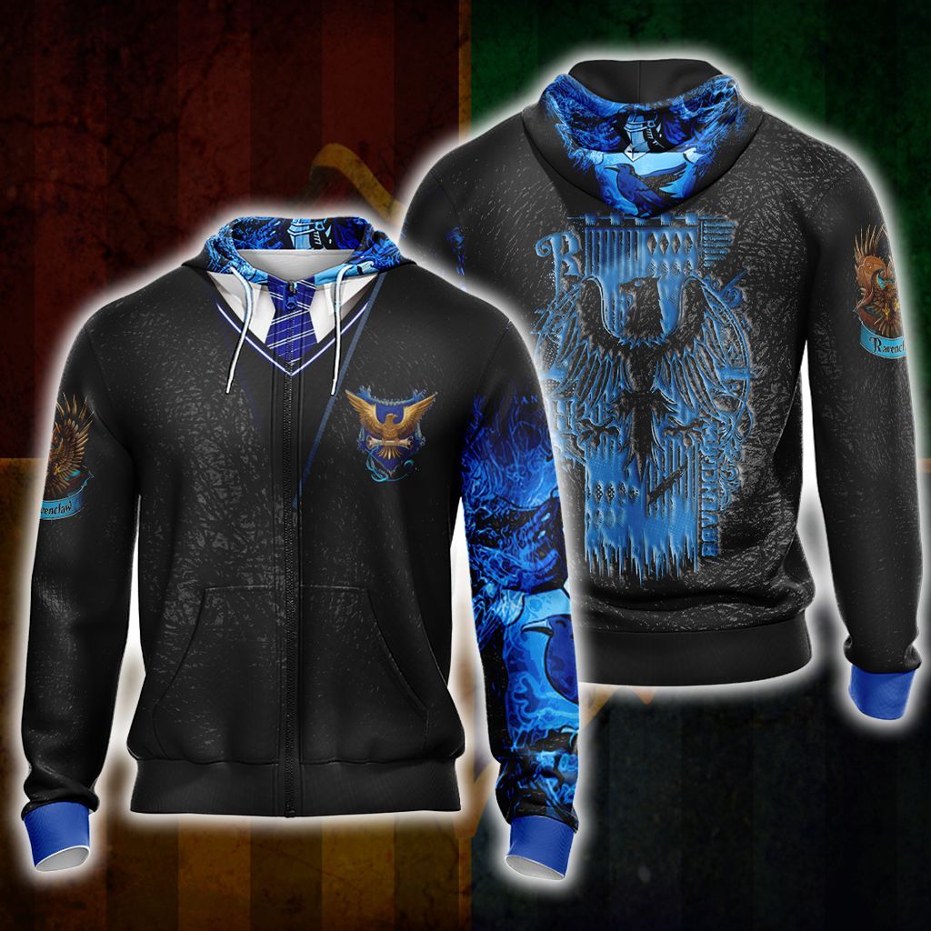 Harry Potter Hogwarts House Gryffindor Slytherin Ravenclaw Hufflepuff T-shirt Zip Hoodie Pullover Hoodie
