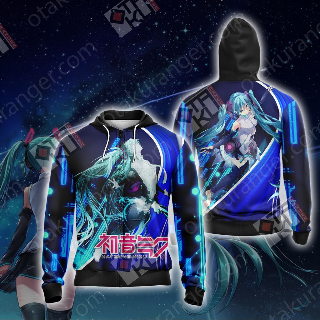 Hatsune Miku New Version 3D T-shirt Zip Hoodie S 