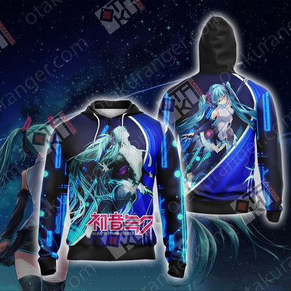Hatsune Miku New Version 3D T-shirt Zip Hoodie S 