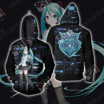 Hatsune Miku New Style Unisex 3D T-shirt Zip Hoodie S 