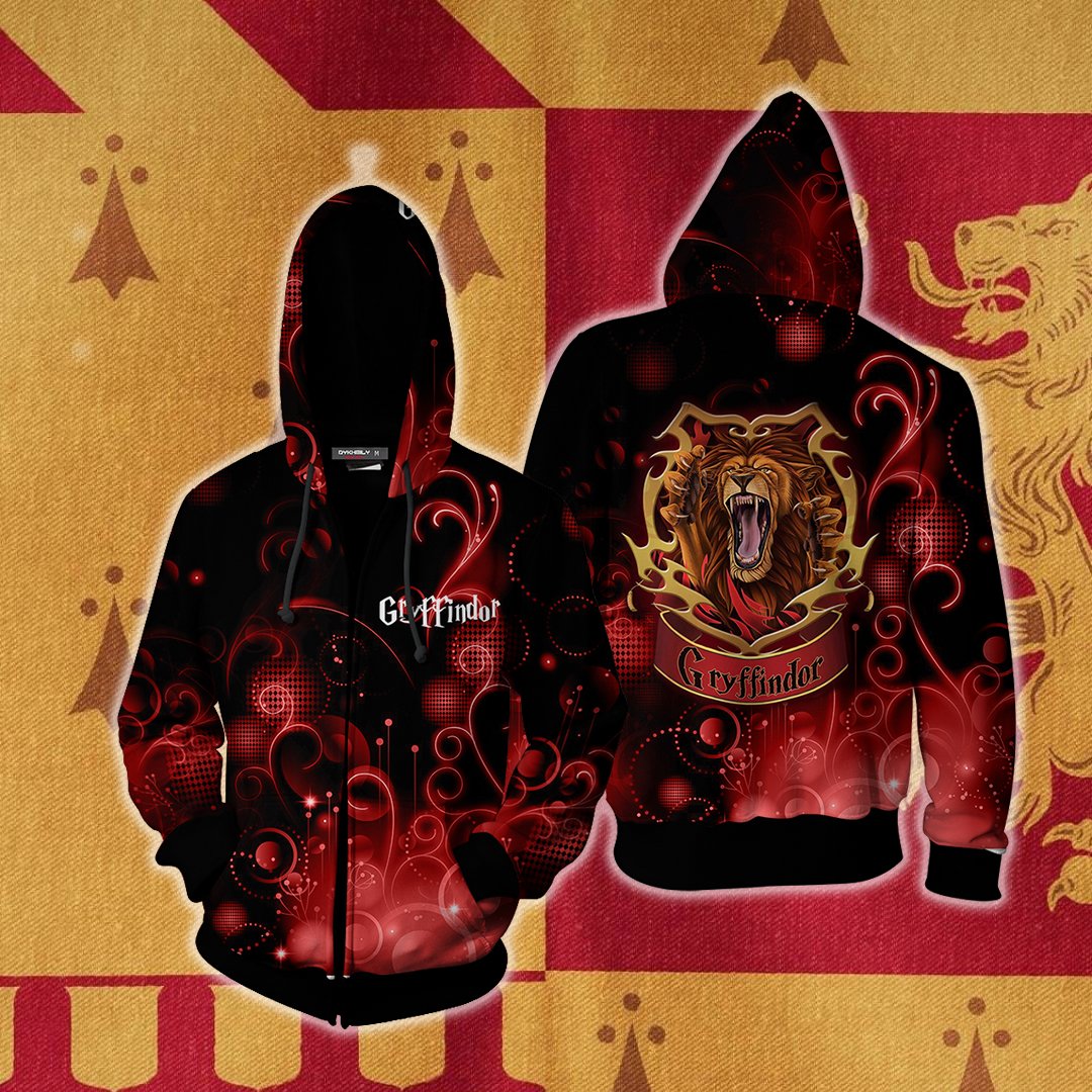 The Brave Gryffindor Harry Potter New Collection Unisex 3D T-shirt Zip Hoodie S 