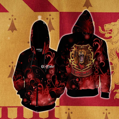 The Brave Gryffindor Harry Potter New Collection Unisex 3D T-shirt Zip Hoodie S 