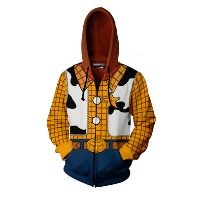 Toy Story Sheriff Woody Cosplay Zip Up Hoodie Jacket   