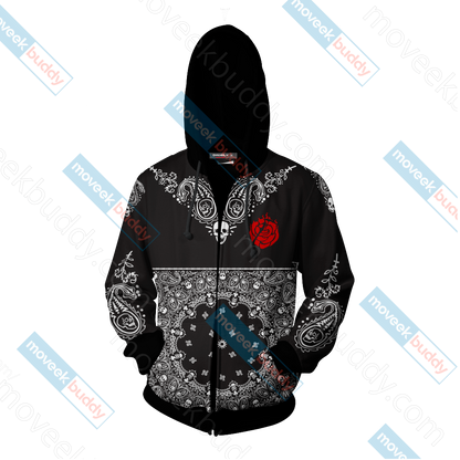 RWBY House Rose Honor Loyalty Sacrifice Zip Up Hoodie   
