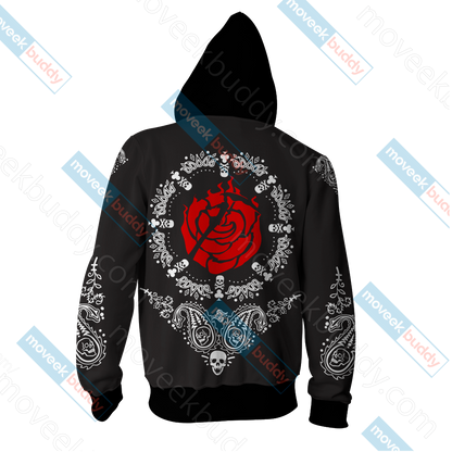 RWBY House Rose Honor Loyalty Sacrifice Zip Up Hoodie   