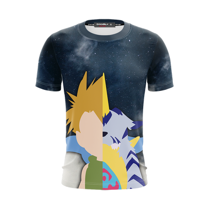 Digimon Yamato Ishida And Gabumon Minimalist Unisex 3D T-shirt   
