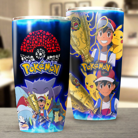 Pokemon Ash Ketchum Video Game Insulated Stainless Steel Tumbler 20oz / 30oz 20oz  