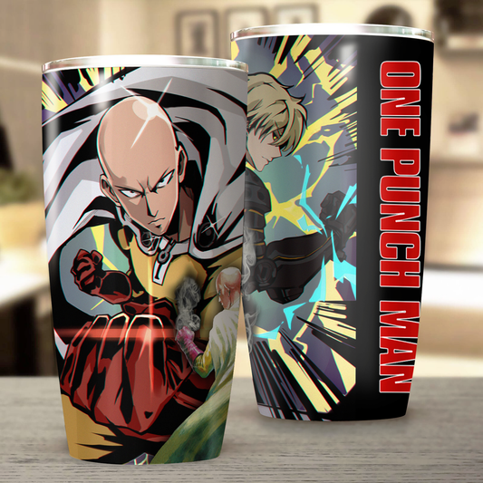 One Punch Man Saitama x Genos Anime Manga Insulated Stainless Steel Tumbler 20oz / 30oz 20oz  