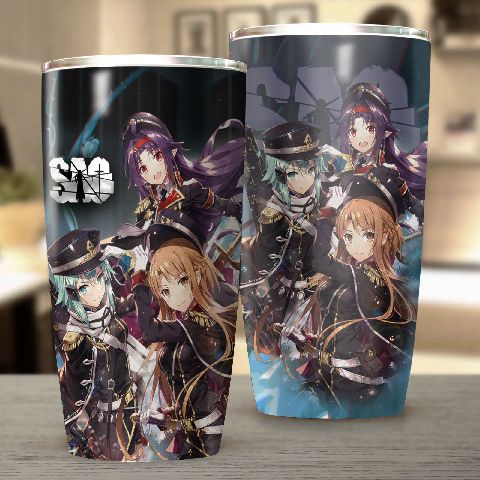 Asuna Sinon Yuuki Military Sword Art Online Tumbler   