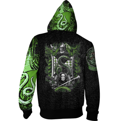 The Slytherin Snake Harry Potter Zip Up Hoodie   