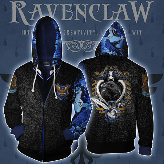 The Ravenclaw Eagle Harry Potter Zip Up Hoodie Zip Hoodie XS 