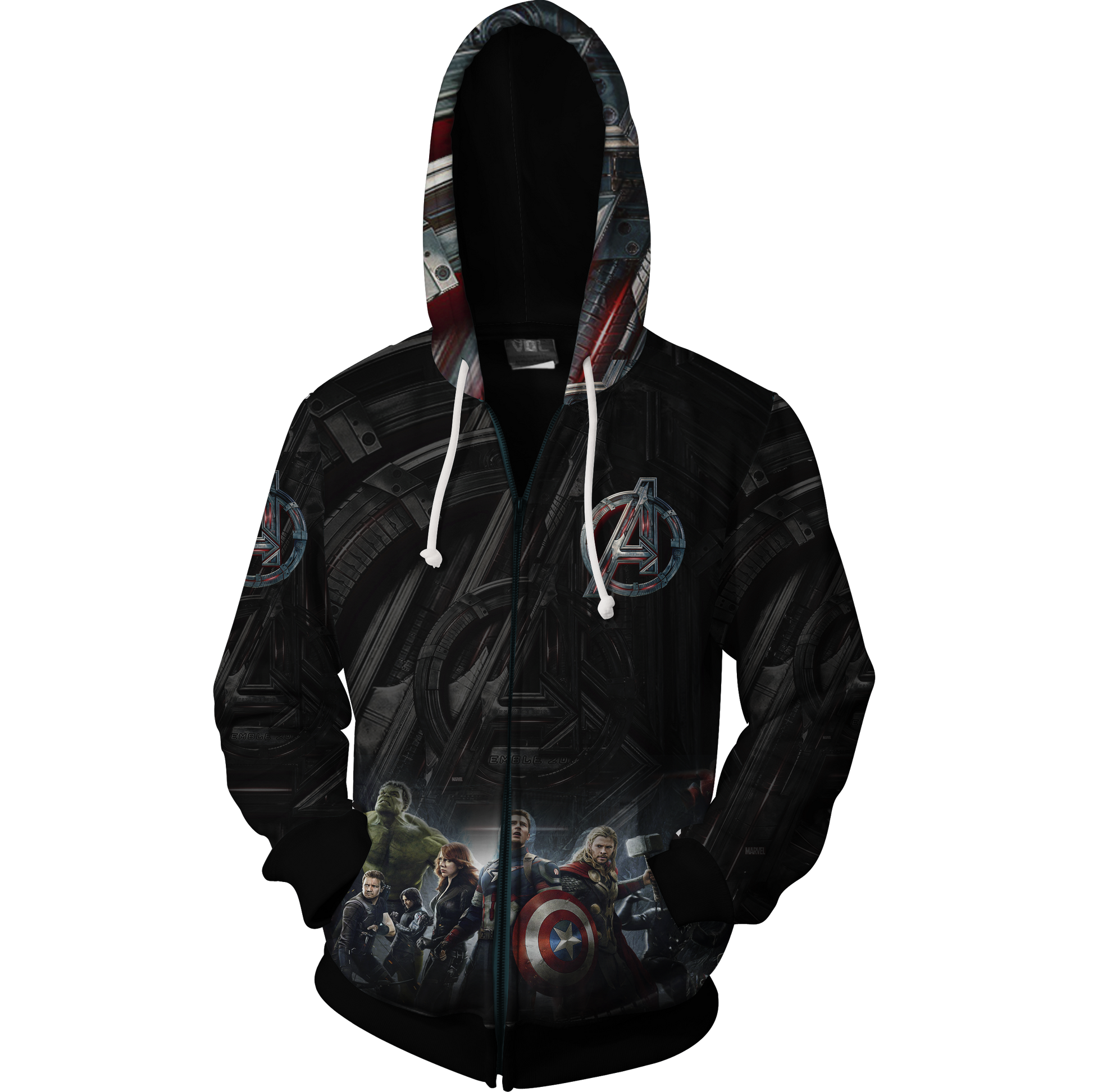 The Avengers Tattoo Zip Up Hoodie   